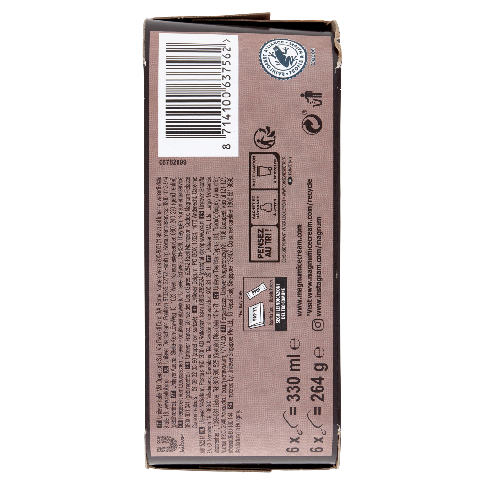 Magnum mini Collection Intense Dark 6 Gelati 264 g