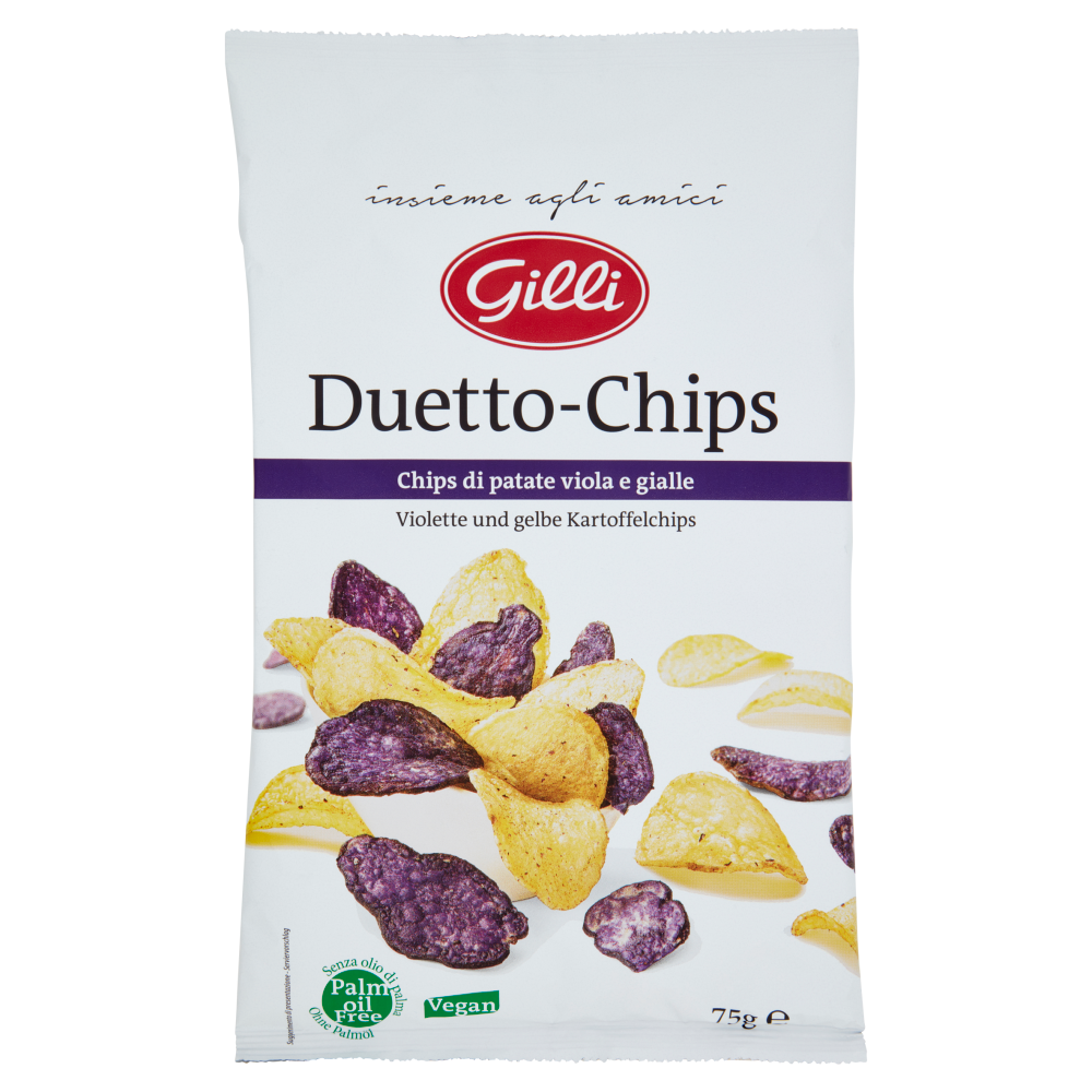 Gilli Duetto-Chips Chips di patate viola e gialle 75 g