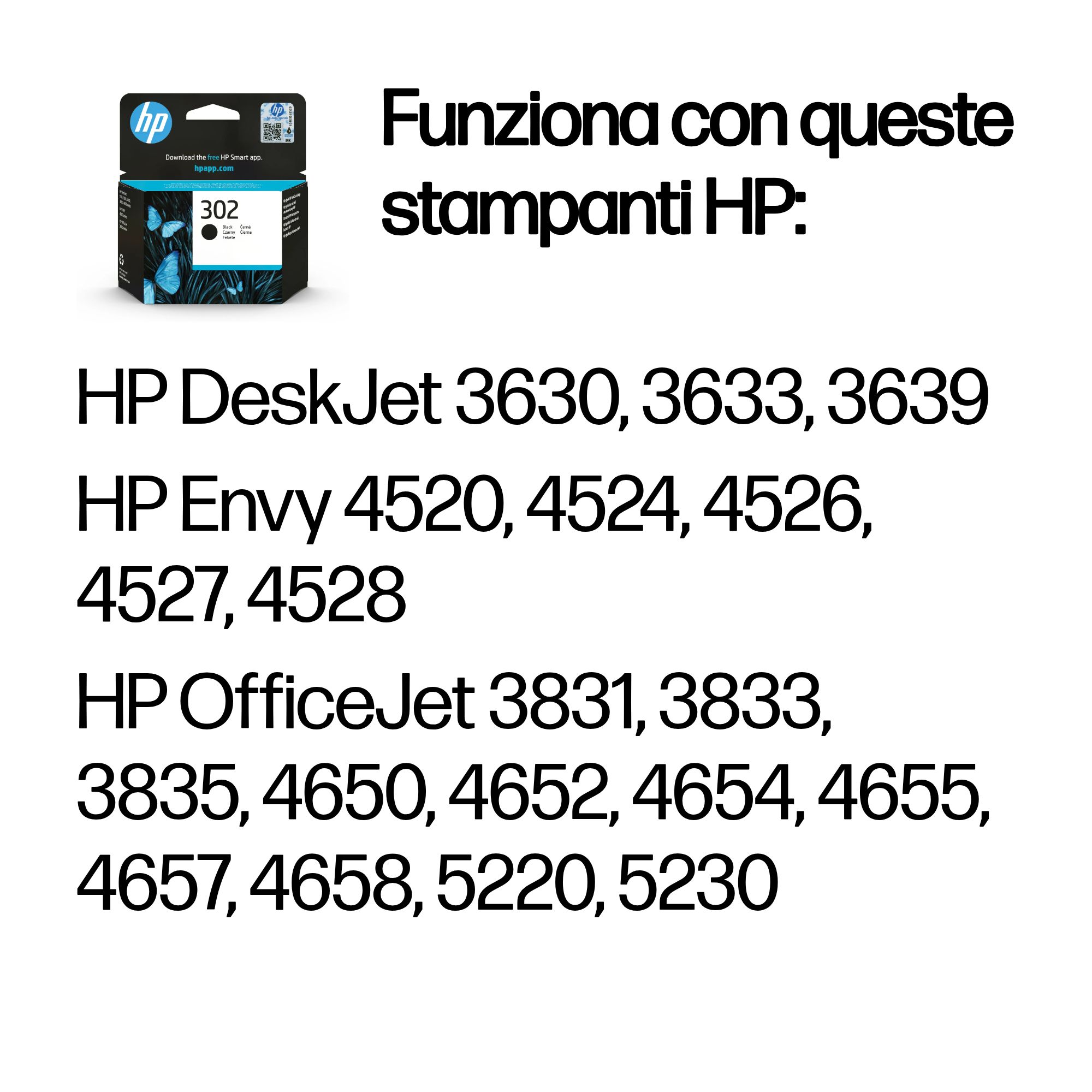 HP Cartuccia originale inchiostro nero 302