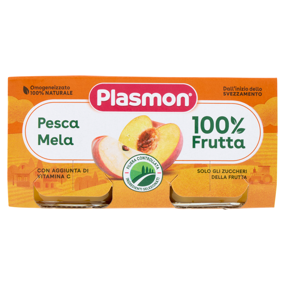 Plasmon Omogeneizzato Pesca Mela 2 x 80 g