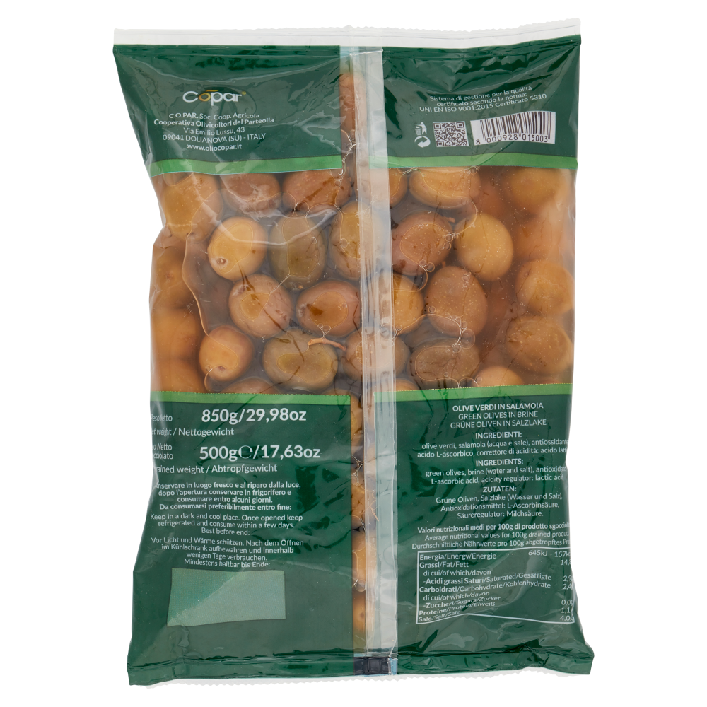 Copar Olive Verdi in Salamoia 850 g