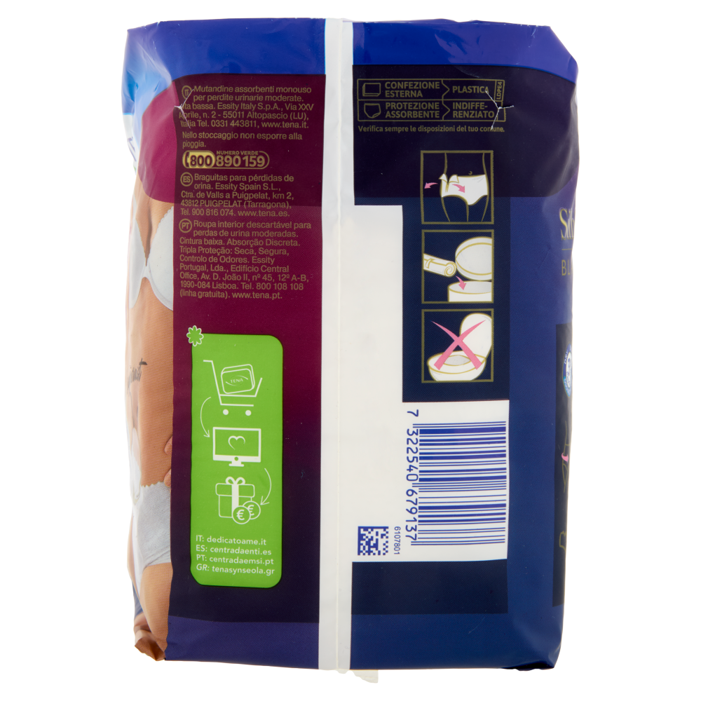 Tena Silhouette Vita Bassa Biancheria Intima Normal M Blanc 6 pz