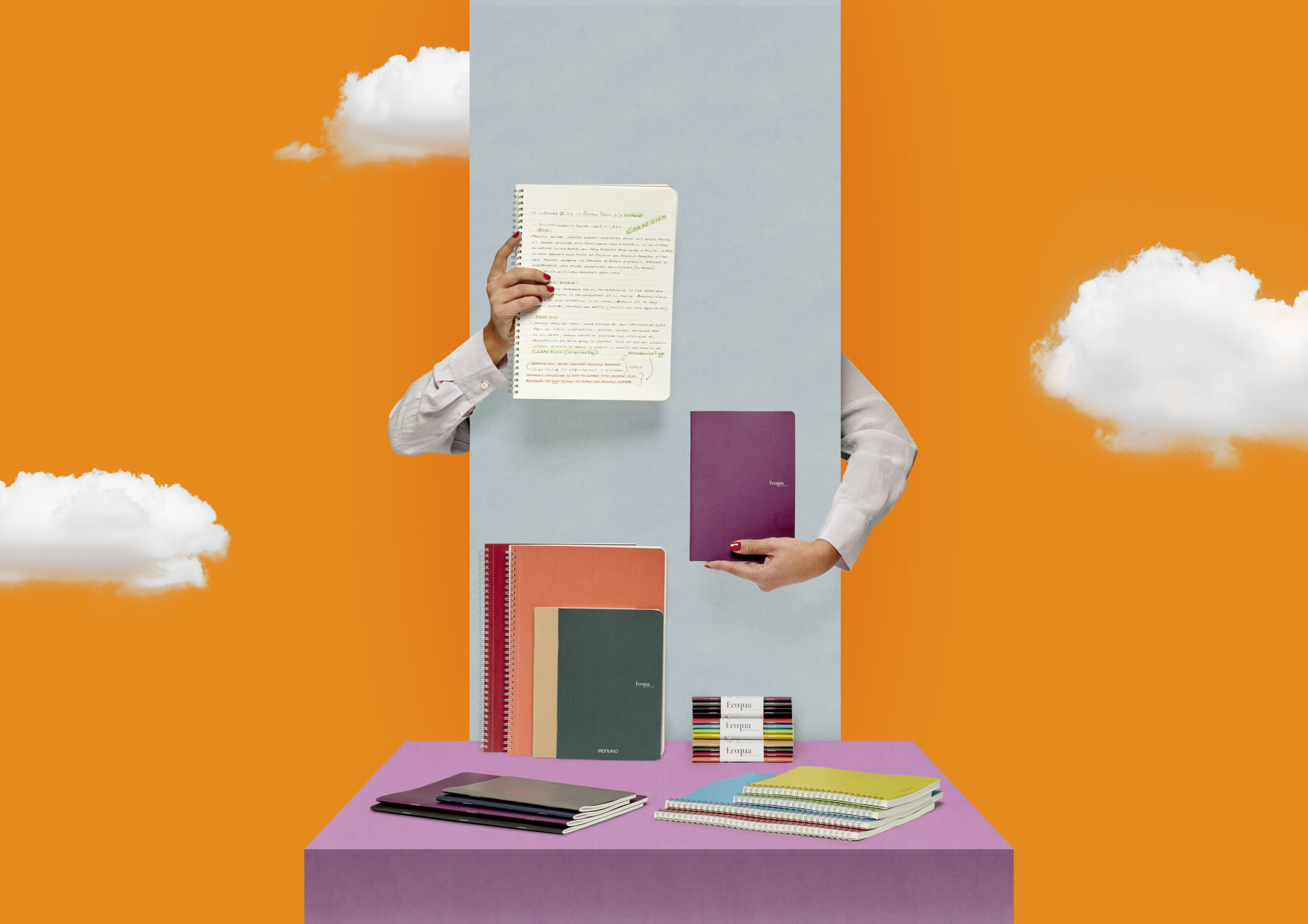 Fabriano Ecoqua Original quaderno per scrivere A4 40 fogli Viola