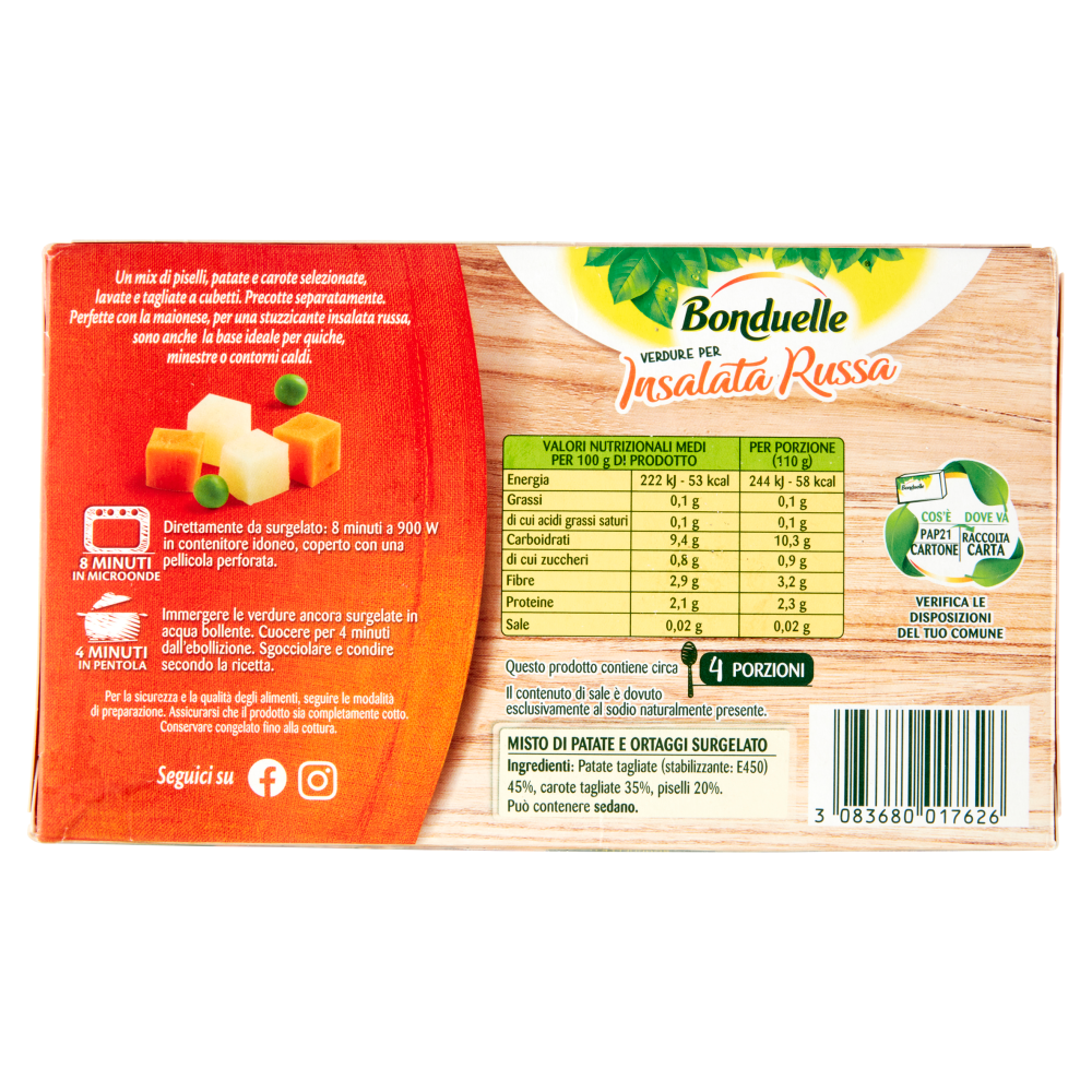Bonduelle Verdure per Insalata Russa Surgelato 450 g