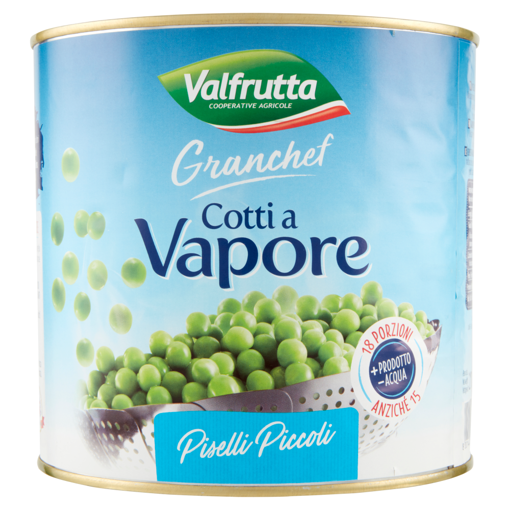 Valfrutta Granchef Cotti a Vapore Piselli Piccoli 2100 g
