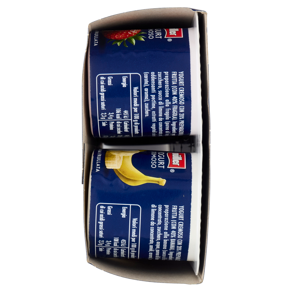 müller Yogurt Cremoso con Frutta Frullata Fragola, Banana, Albicocca, Pesca 8 x 125 g