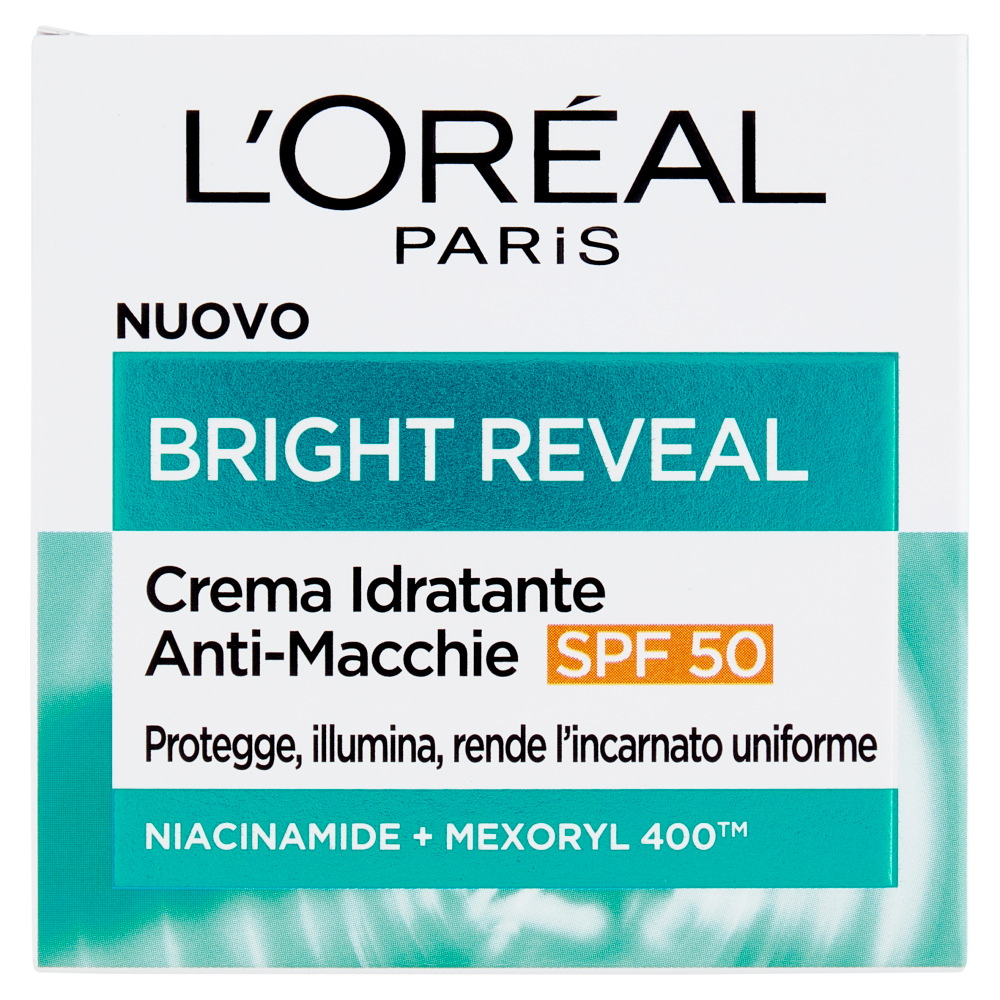 L'Oréal Paris Bright Reveal Crema Idratante Anti-Macchie SPF 50, 50 ml