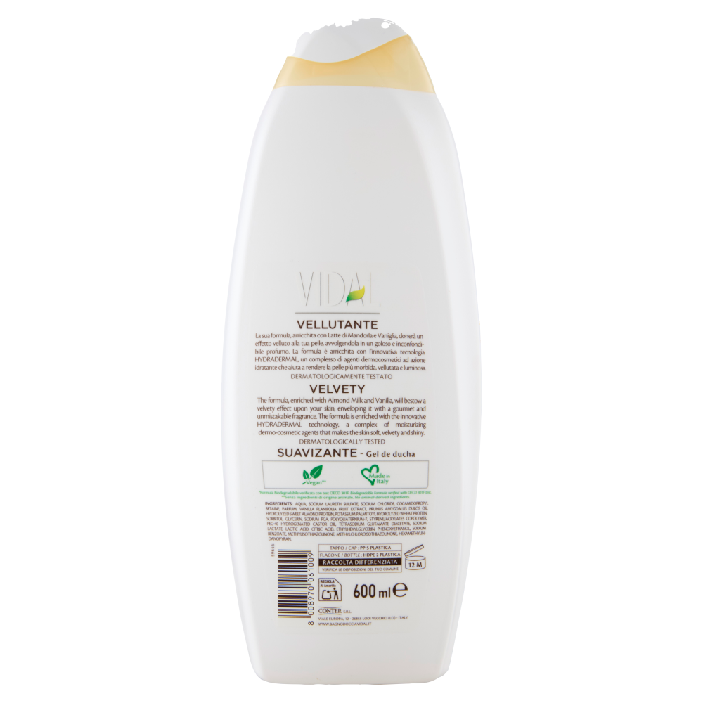 Vidal Milky Vanilla Bagnodoccia Vellutante Latte e Vaniglia 600 ml