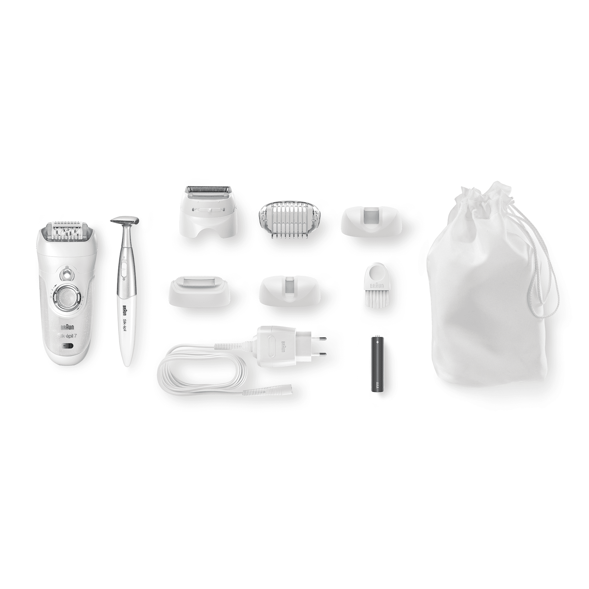 Braun Silk-&eacute;pil 7 7-561 Wet&Dry Epilatore Elettrico Donna Senza Fili &ndash; Epilatore Con 8 Accessori, Tra Cui Il Rifinitore Per La Zona Bikini