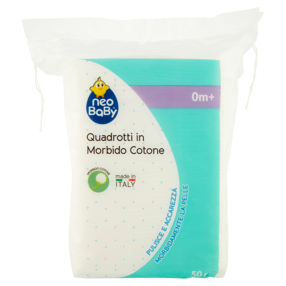 neo Baby Quadrotti in Morbido Cotone 0m+ 50 pz