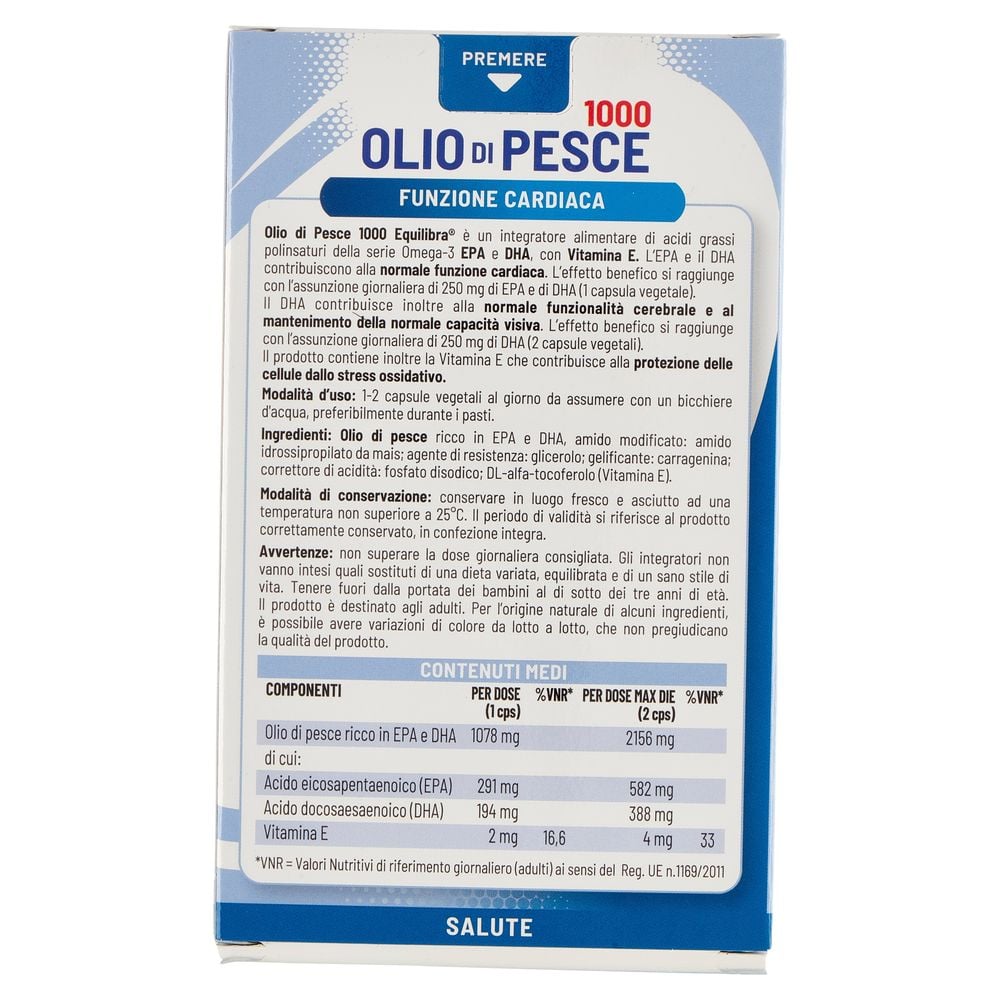 Equilibra Olio di Pesce 1000 Funzione Cardiaca 60 Capsule 78 g