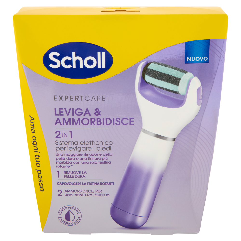 Scholl Expert Care Leviga & Ammorbidisce 2in1 Sistema elettronico per levigare i piedi