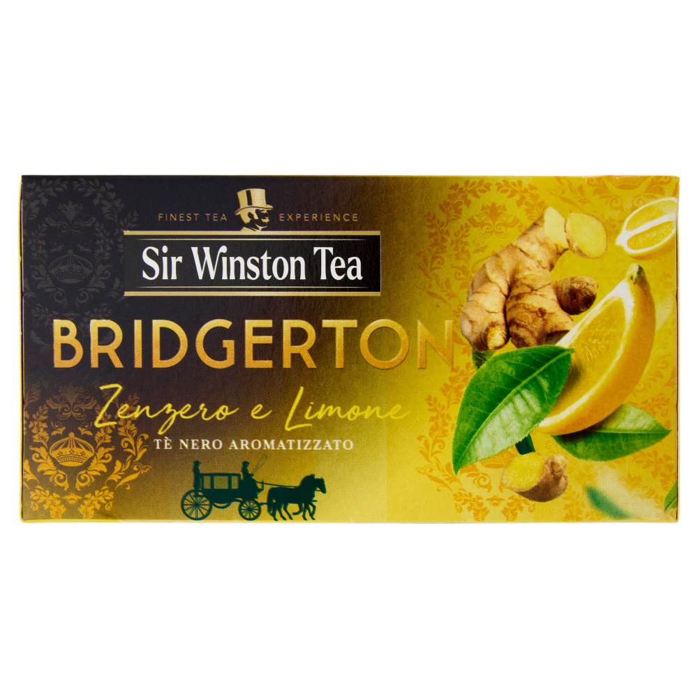 Sir Winston Tea Bridgerton Zenzero e Limone Tè Nero Aromatizzato 20 x 1,75 g