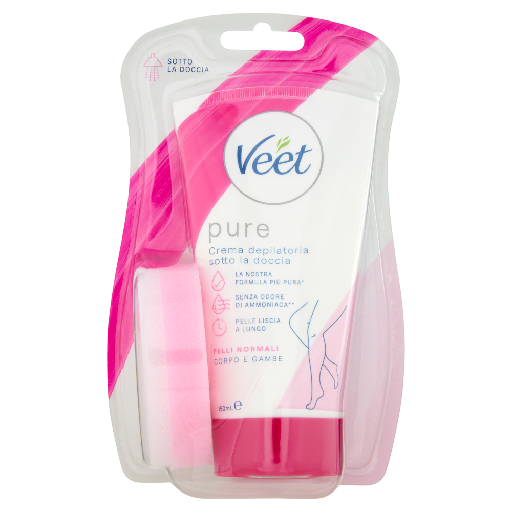 Veet Crema Depilatoria Sotto La Doccia Silk e Fresh Technology Pelli Normali, 150ml