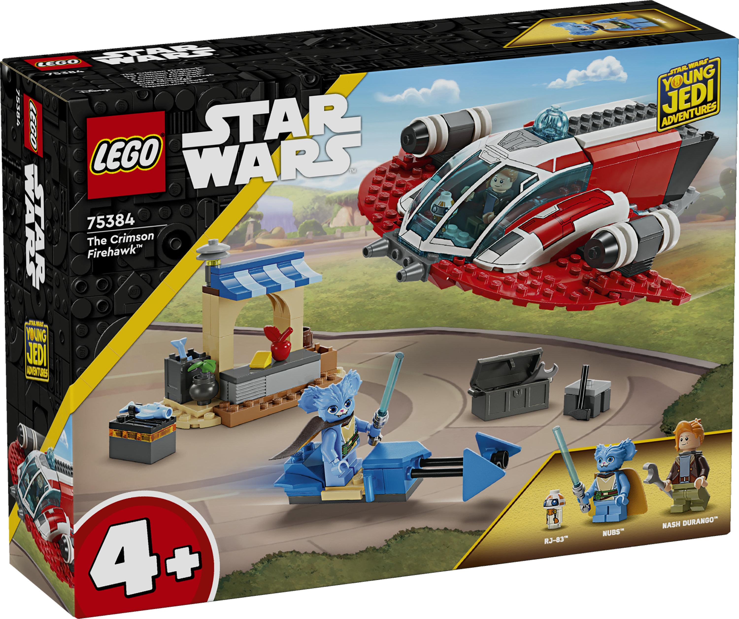LEGO Star Wars 75384 The Crimson Firehawk, Starter Set con Astronave Giocattolo, Speeder Bike e 3 Personaggi, Regalo Bambini 4+