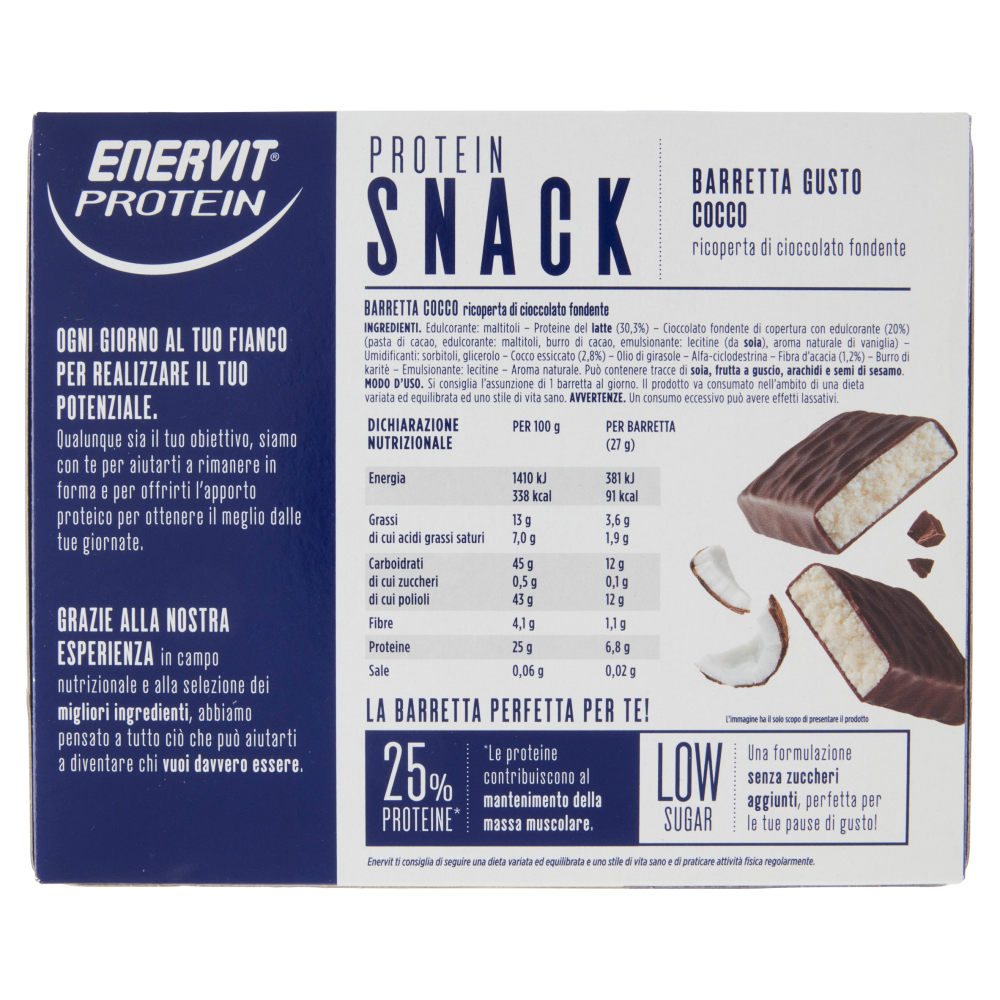 Enervit Protein Low Sugar Protein Snack Cocco 8 x 27 g