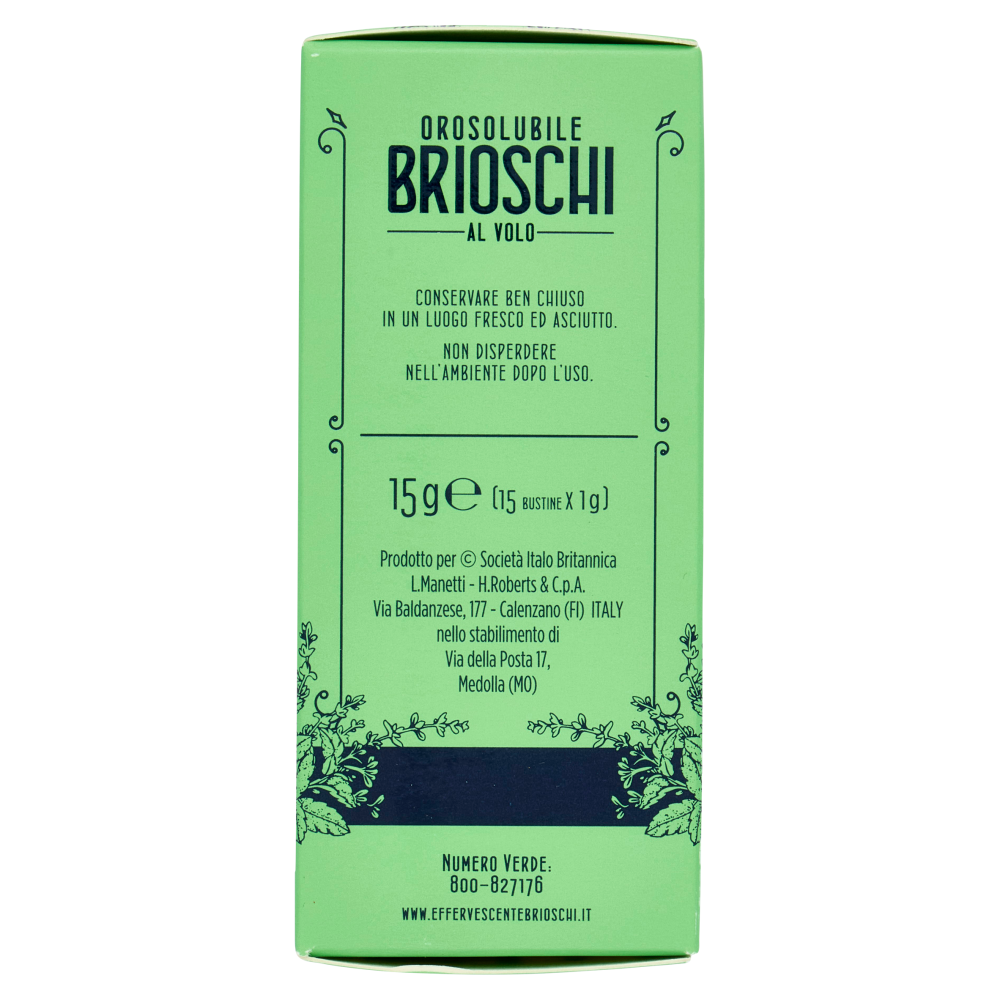 Brioschi Orosolubile al Volo Balsamico Gusto di Erbe Alpine 15 x 1 g