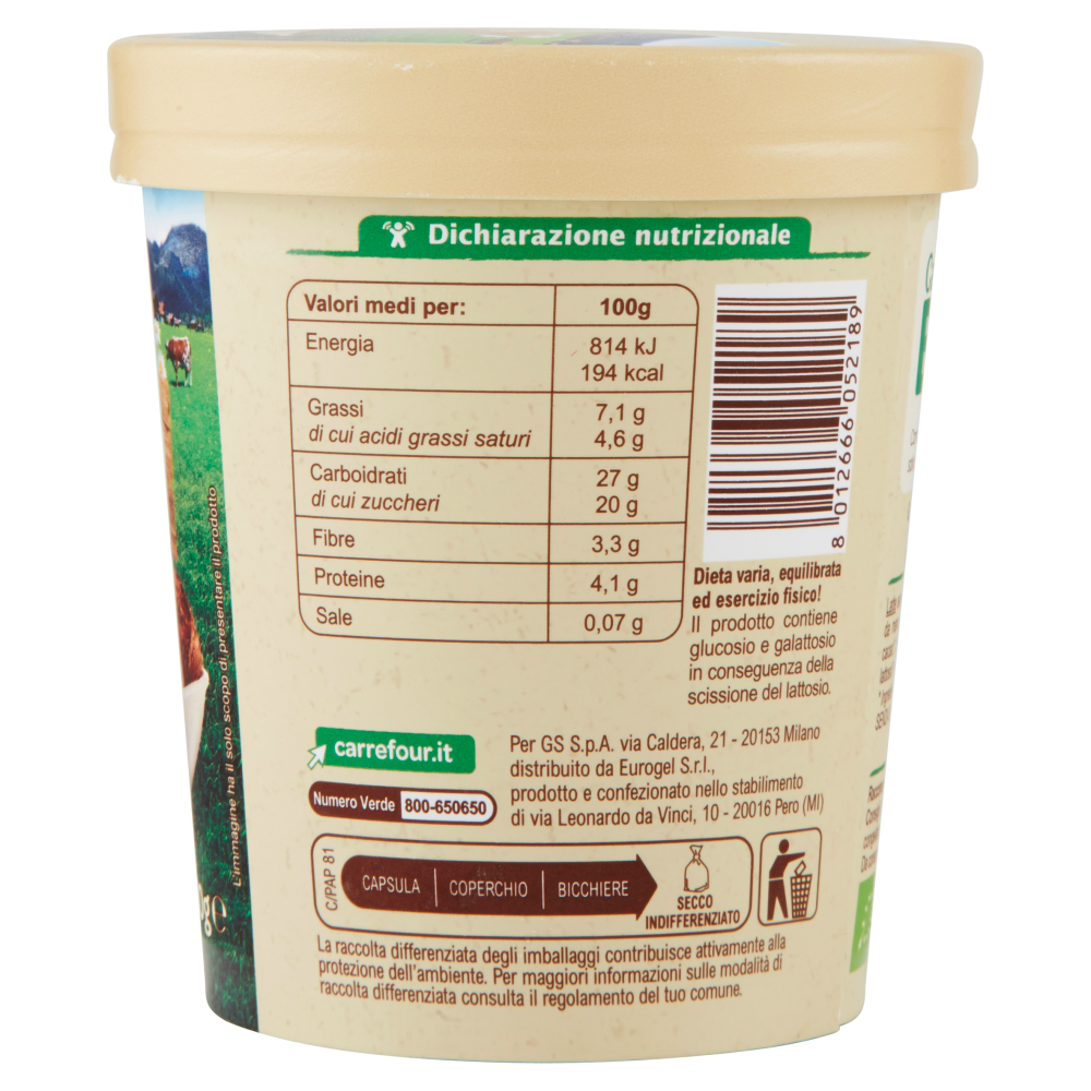 Carrefour Bio Gelato al cioccolato Biologico 350 g