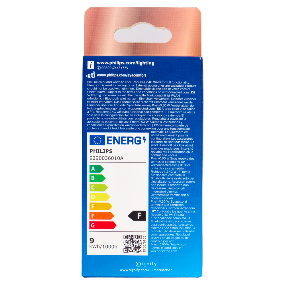 Philips Smart COLOR Goccia Smerigliata 60W E27