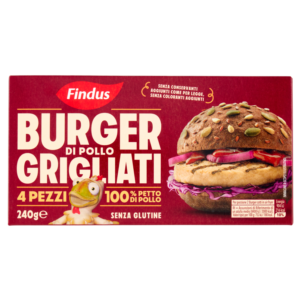Findus Burger Grigliati di Pollo 240 g
