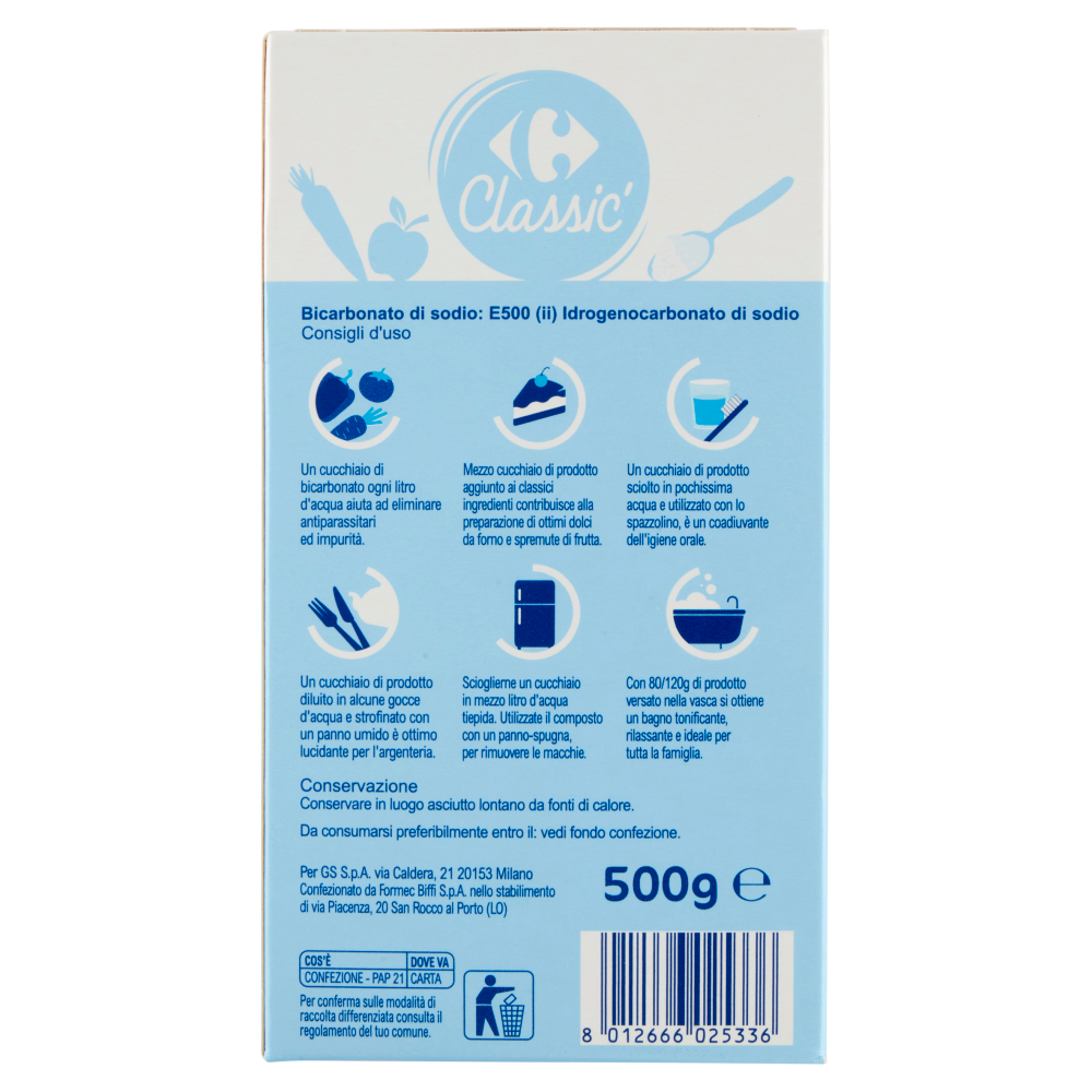 Carrefour Classic Bicarbonato di Sodio 500 g