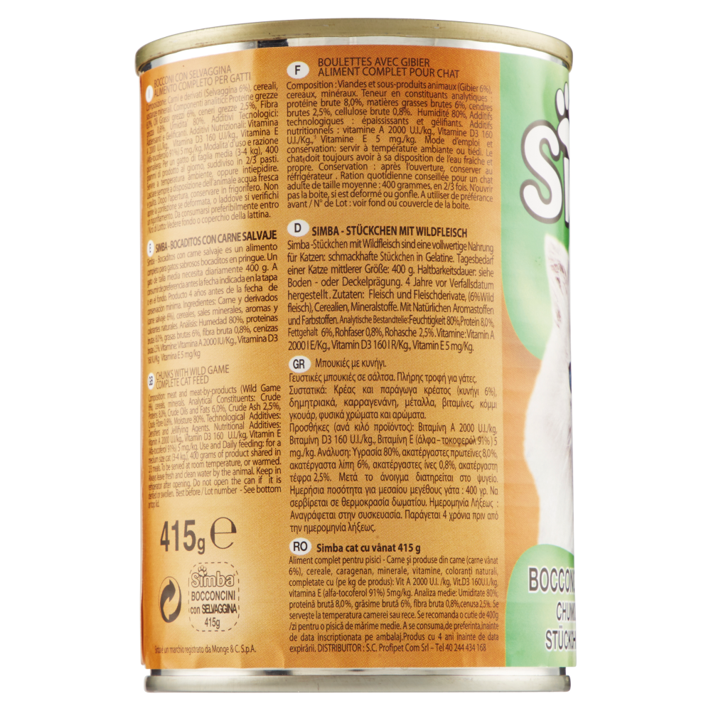 Simba Bocconcini con Selvaggina 415 g