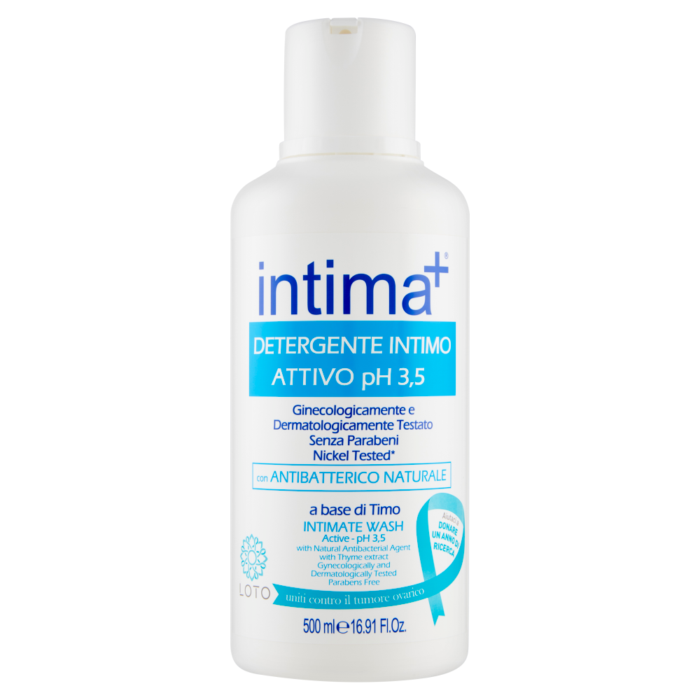 intima⁺ Detergente Intimo Attivo pH 3,5 con Antibatterico Naturale 500 ml