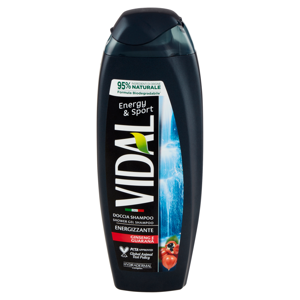 Vidal Energy & Sport Doccia Shampoo Ginseng e Guaranà 250 ml