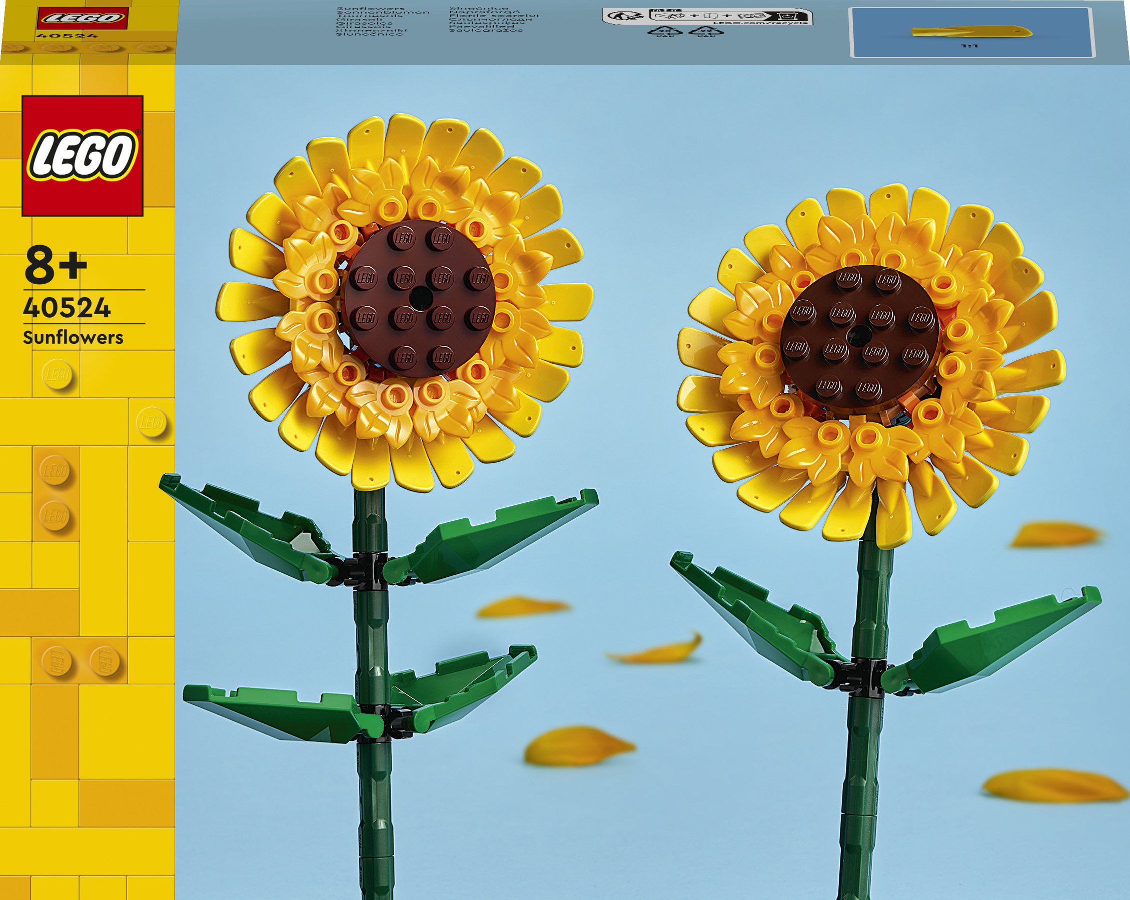 LEGO Botanicals 40524 Girasoli, Fiori Finti per Bambini 8+ Compatibile con Bouquet Fiori Artificiali, Regalo Ragazza o Ragazzo