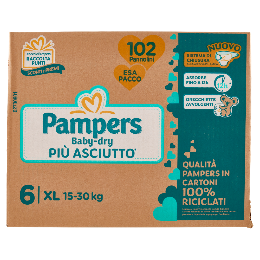 Pampers Baby-dry XL 102 pz