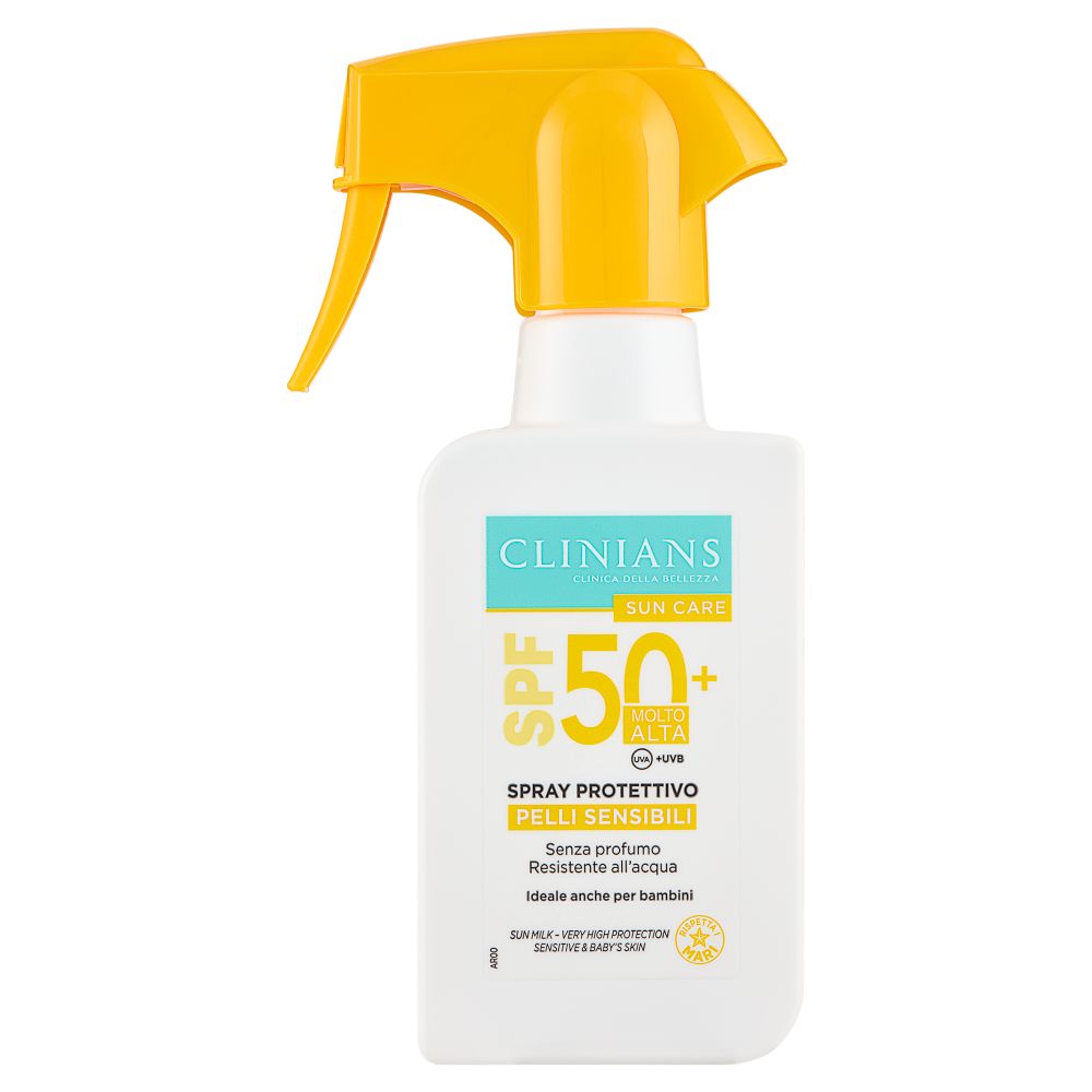 Clinians Sun Care Spray Protettivo Pelli Sensibili SPF 50+ Molto Alta 250 mL