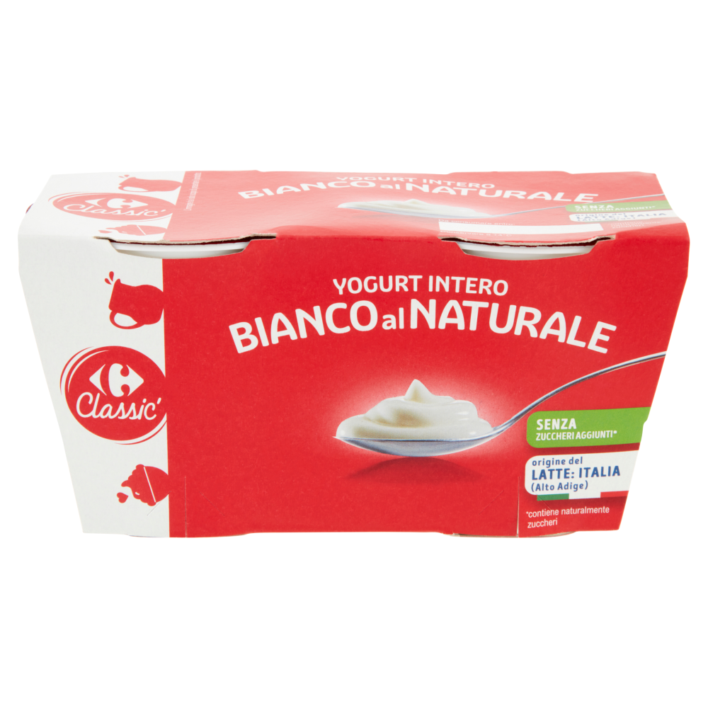 Carrefour Classic Yogurt Intero Bianco al Naturale 2 x 125 g