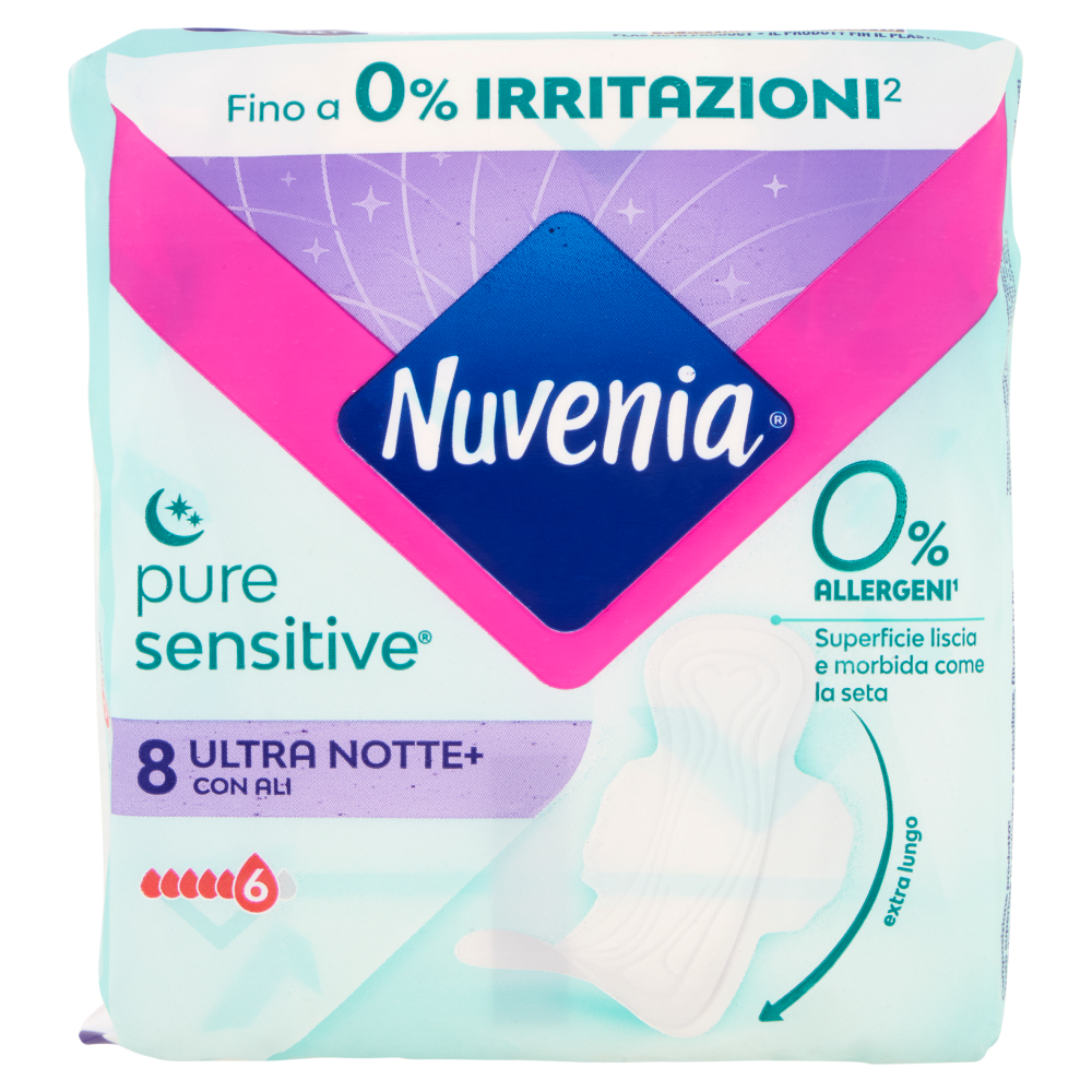 Nuvenia pure sensitive Ultra Notte+ con Ali 8 pz