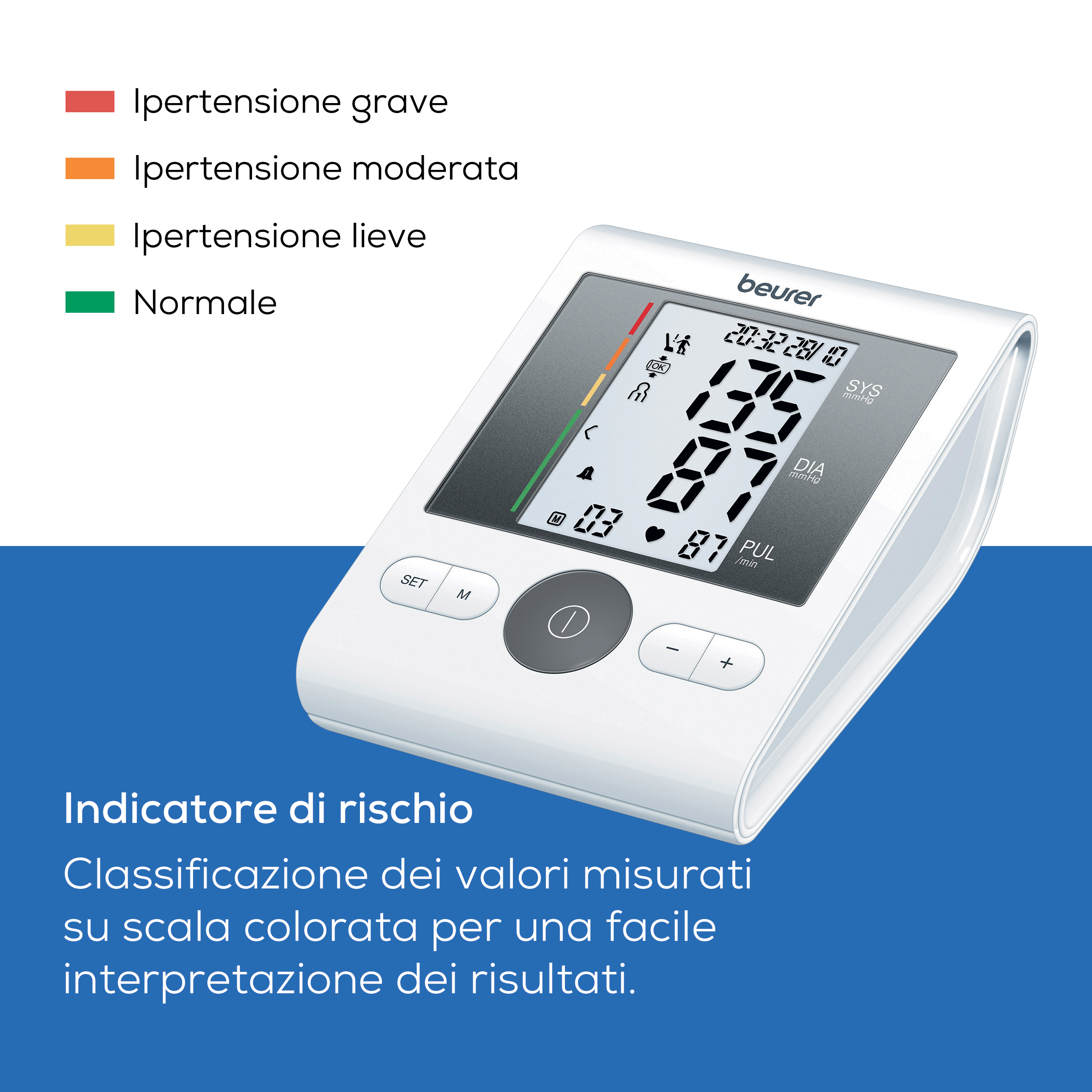 Beurer BM 28 Misuratore di Pressione da Braccio con Funzione di Memoria, Rilevazione Aritmie e Manicotto Universale