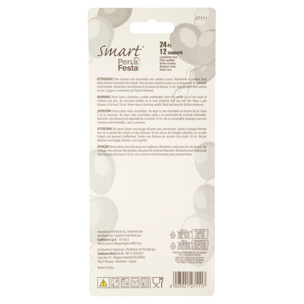 Smart PerLa Festa Candeline Rosa 24 pz