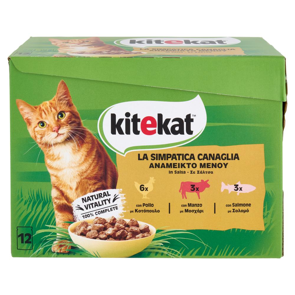 Kitekat Simpatica Canaglia cibo umido gatto 12 x 85 g