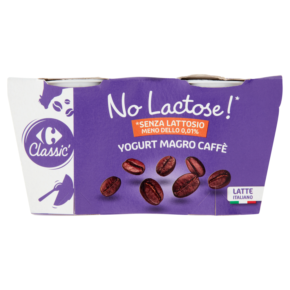 Carrefour Classic No Lactose!* Yogurt Magro Caffè 2 x 125 g Carrefour