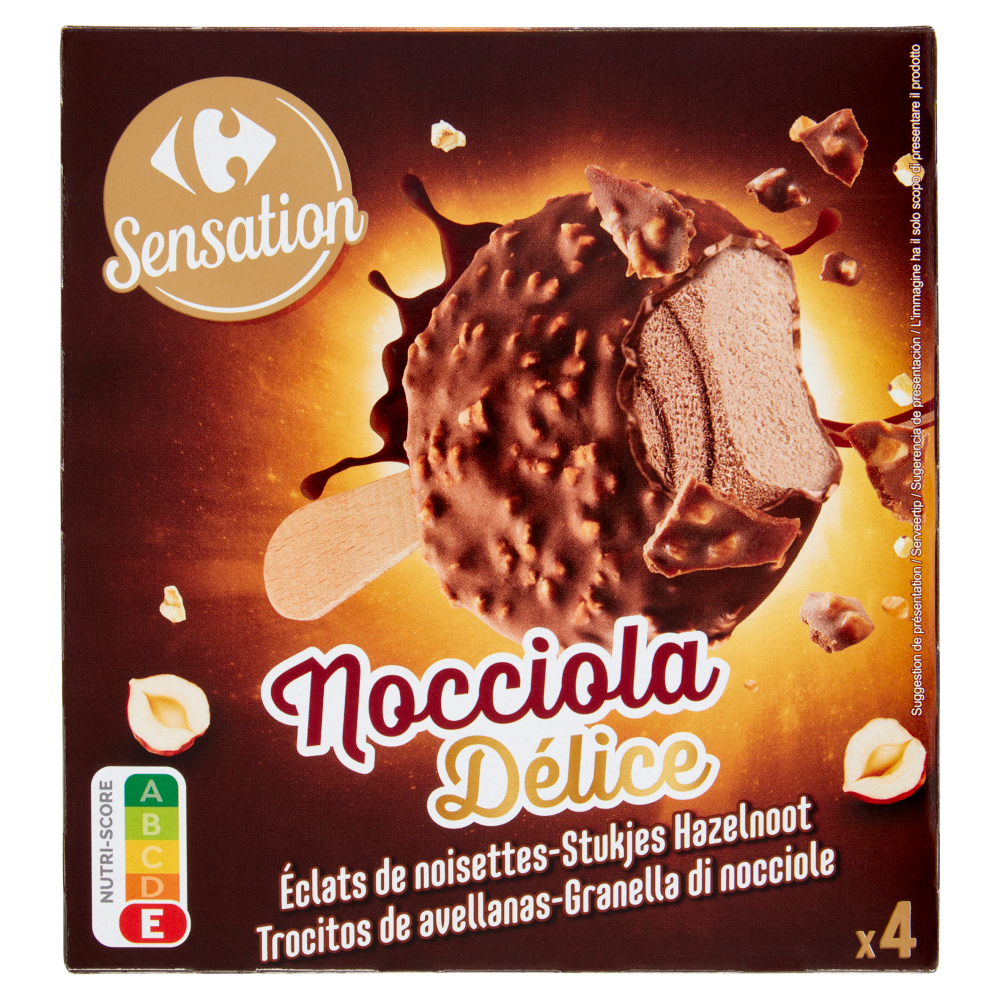 Carrefour Sensation Nocciola D&eacute;lice 4 Gelati 204 g