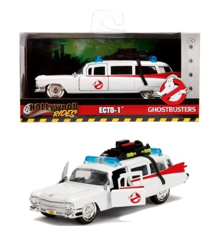 Simba Toys Ghostbuster Ecto-1, In Scala 1:32 Die-Cast, Funzionamento A Ruota Libera, Parti Apribili
