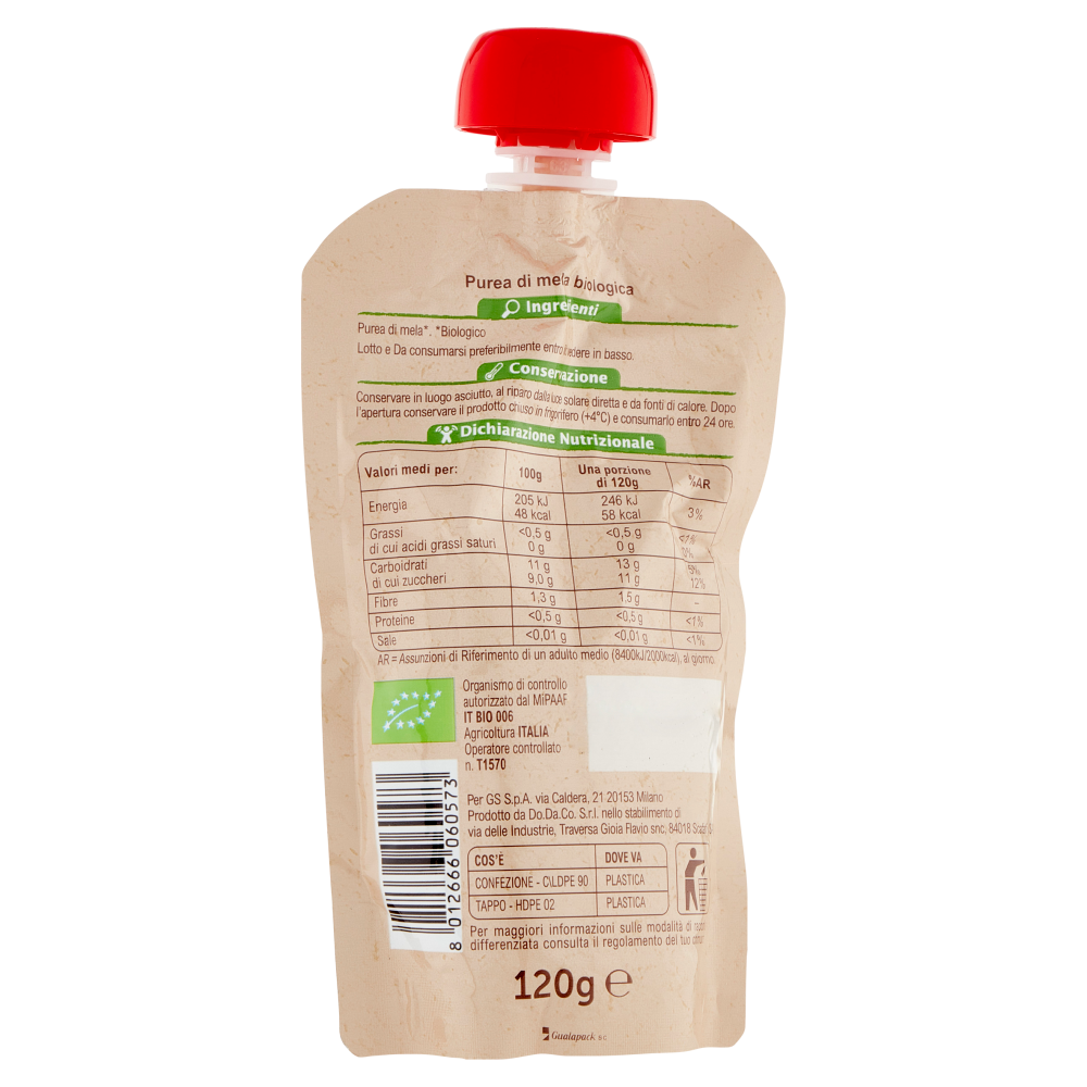 Carrefour Bio Frullato di frutta alla Mela 120 g