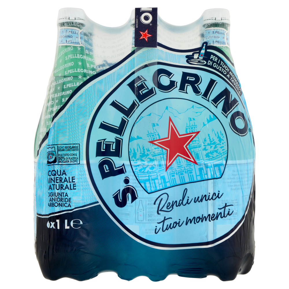 S.PELLEGRINO, Acqua Minerale Frizzante, Pet - 6x1L