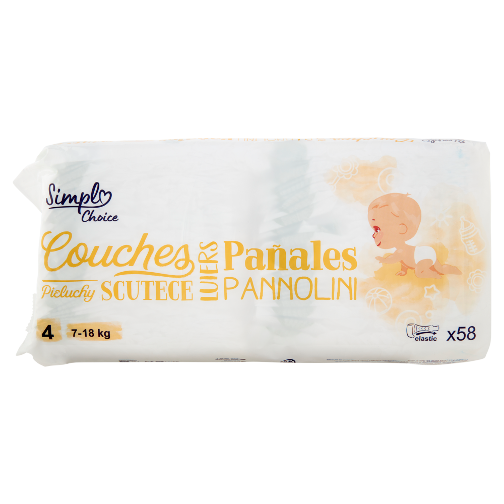 Simpl Choice Pannolini 4 7-18 kg 58 pz