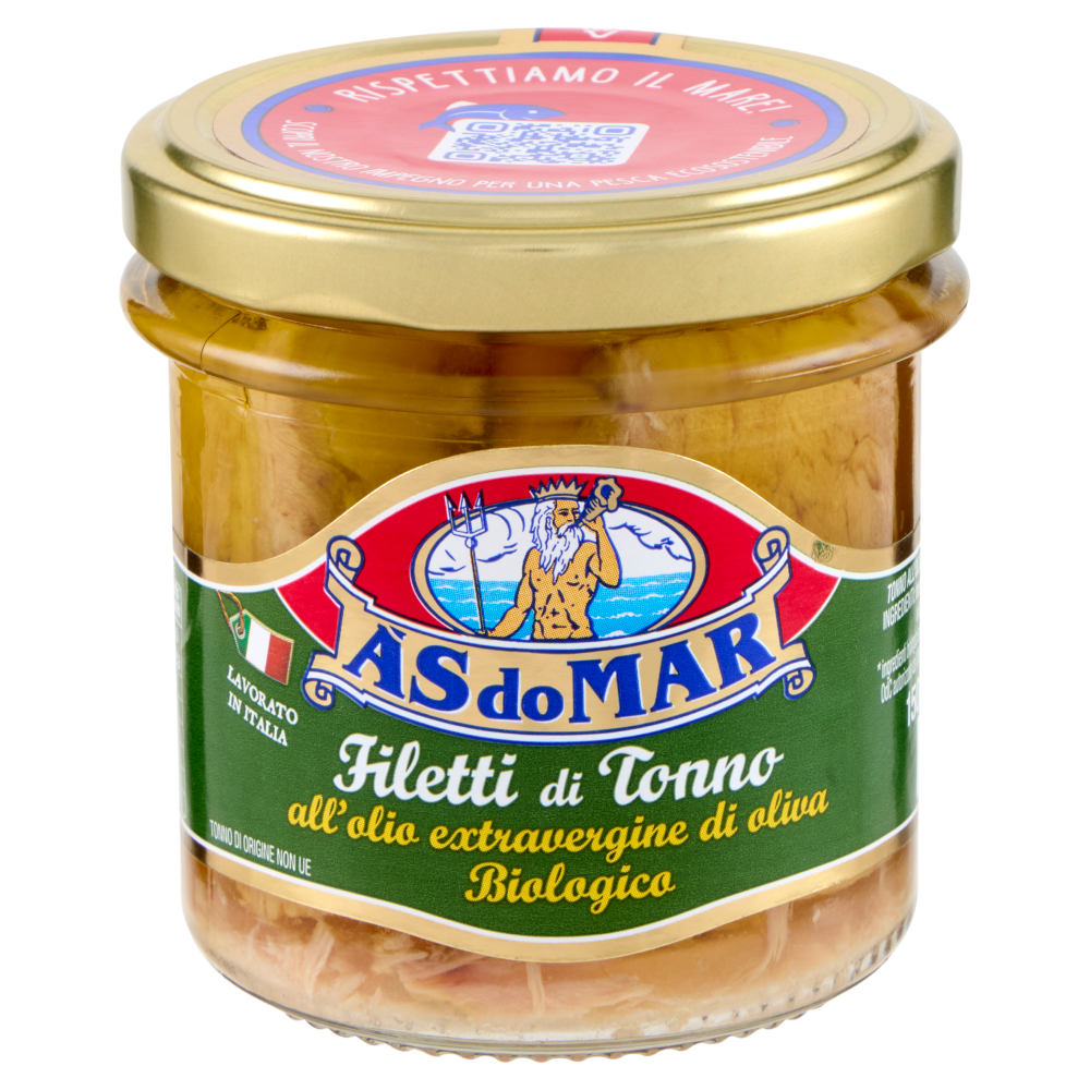 Asdomar Filetti di Tonno all'olio extravergine di oliva Biologico 150 g