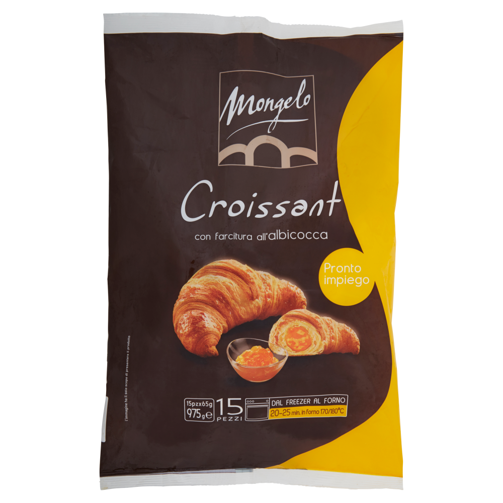 Mongelo Pronto impiego Croissant con farcitura all'albicocca 15 x 65 g