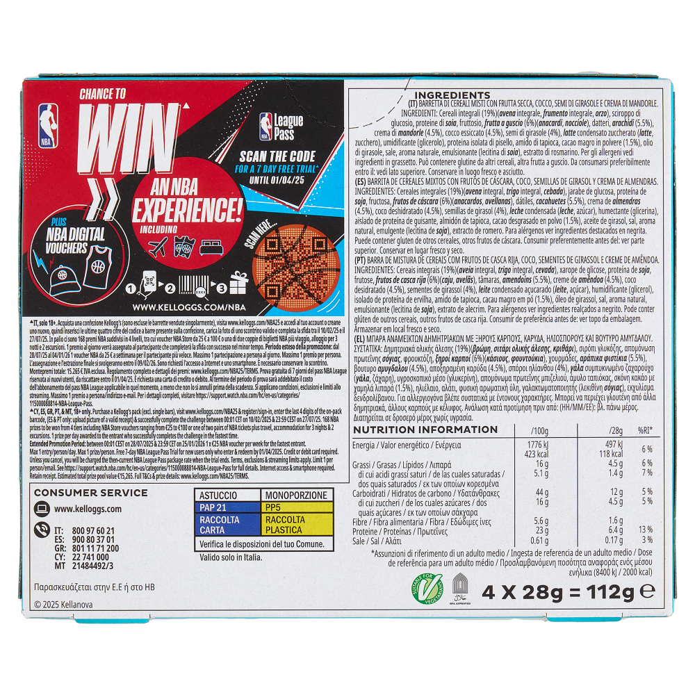 Kellogg's Special K High Protein 23% Cocco, Cacao e Anacardi 4 x 28 g