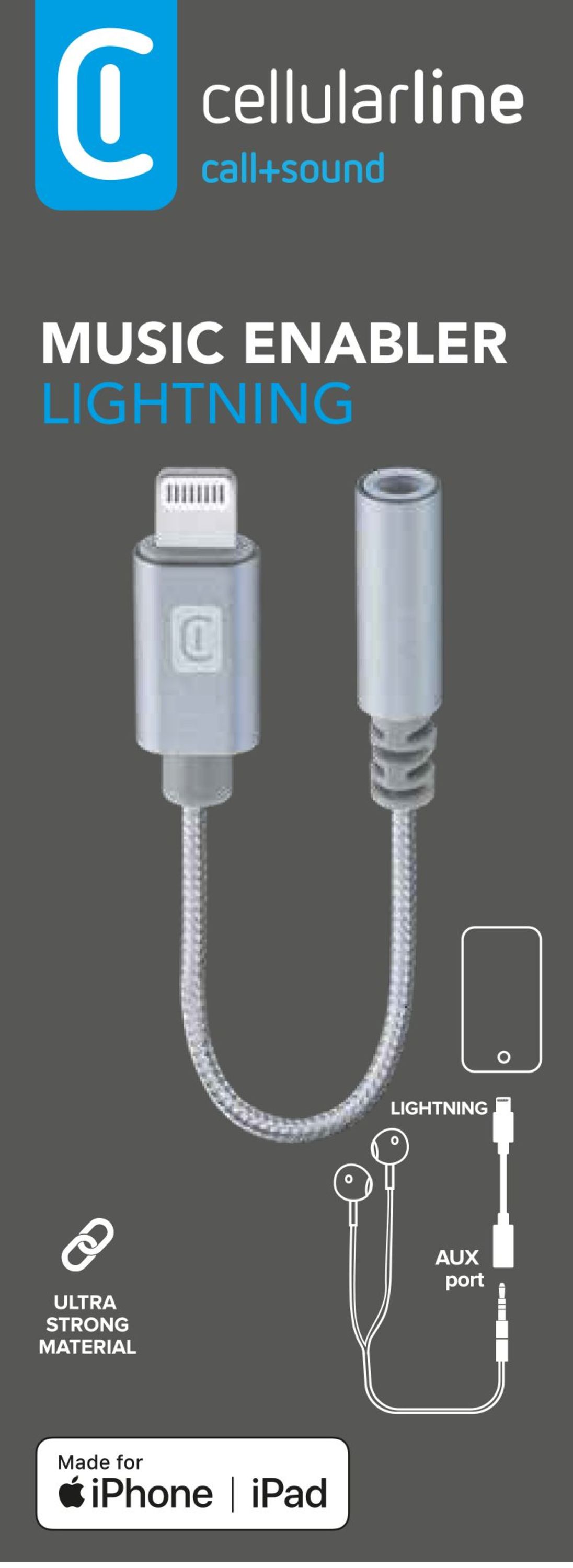 Cellularline Music Enabler - Lightning Adattatore audio per jack 3.5mm