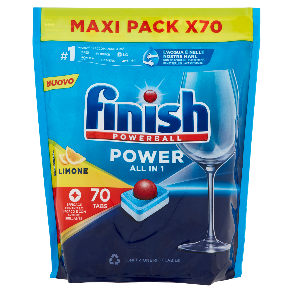 Finish Power All in One Lemon pastiglie lavastoviglie 70 lavaggi 1120 gr