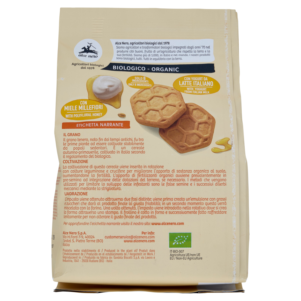 alce nero Frollini con Yogurt e Miele 350 g