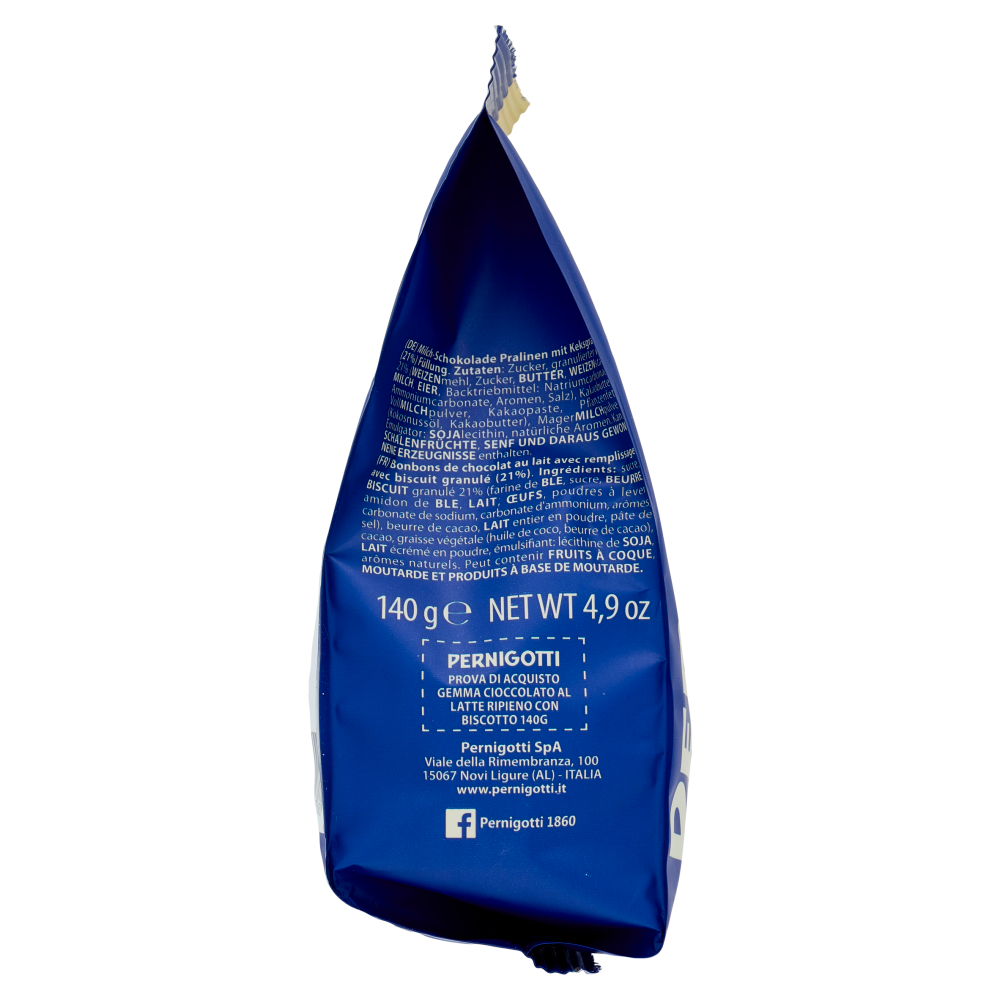 Pernigotti Gemma Cioccolato al Latte Ripieno con Biscotto 140 g