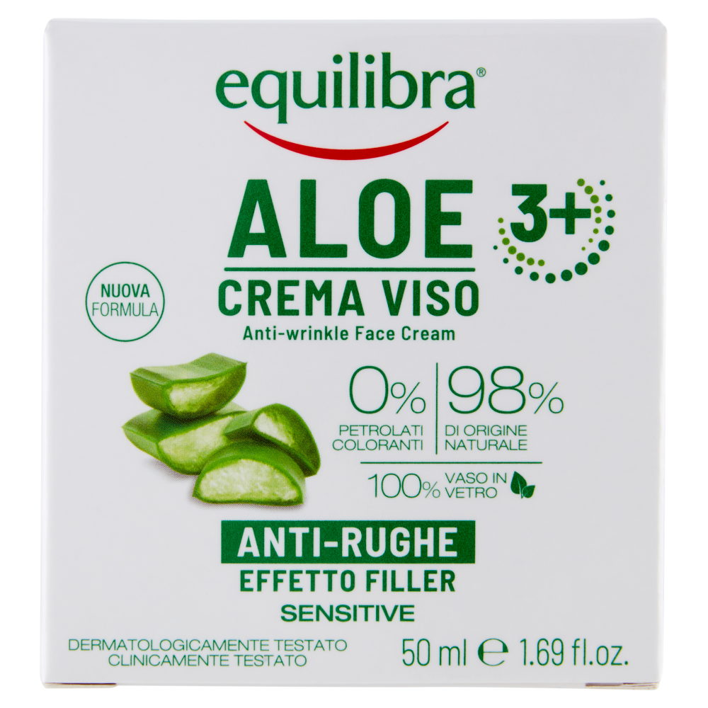 equilibra Aloe 3+ Crema Viso Anti-Rughe Effetto Filler 50 ml